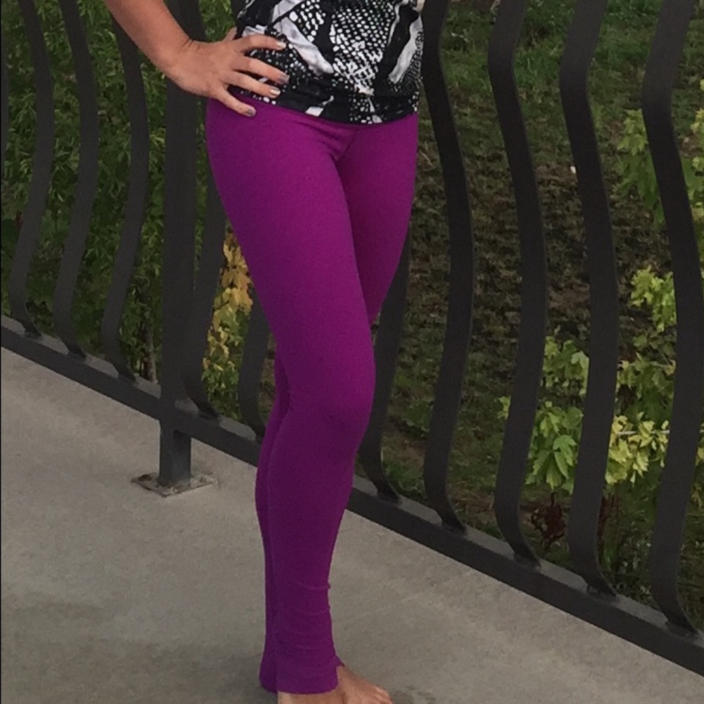Bright purple leggings