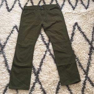 J. Crew Green Denim Pants. "The Sutton" fit