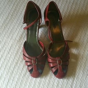 Dark red career heels