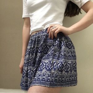 Blue Aztec Print Skirt