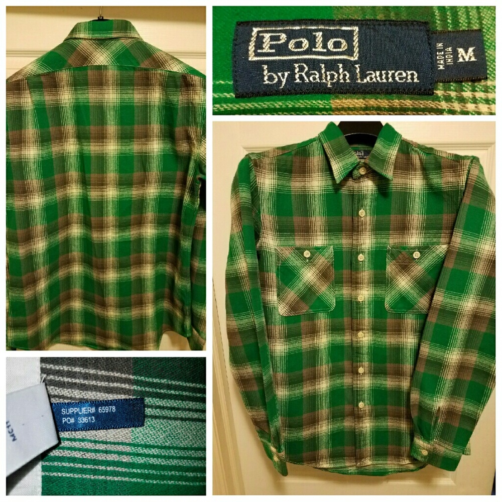 Men's Button Down Plaid Polo by Ralph Lauren shirt