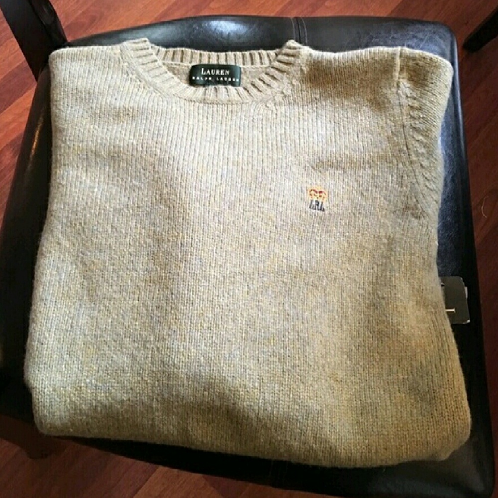 Ralph Lauren Green Sweater Small 100% Lambswool