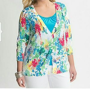 Lane Bryant Bright Floral Cardigan 18/20