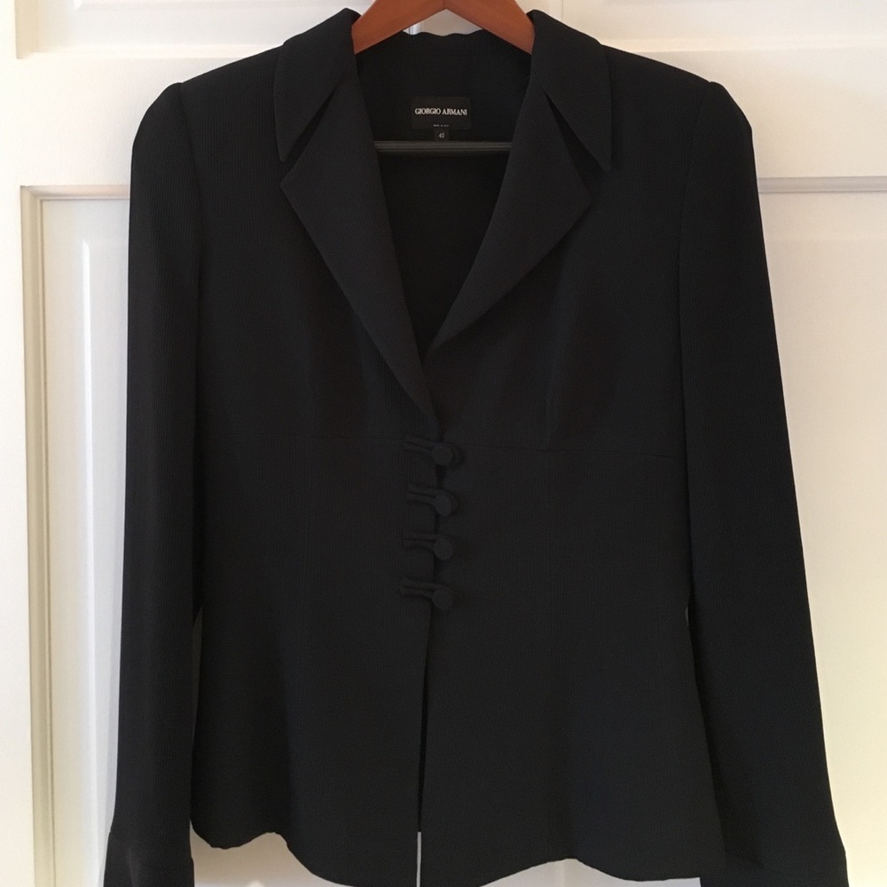 Giorgio Armani black suit size European 40