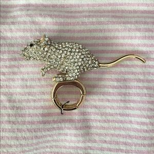 RARE Betsey Johnson RUNWAY Mouse Ring Diamonds