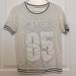 white lace "jersey" style top