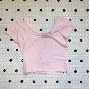 xslight pink off the shoulder crop top, never worn