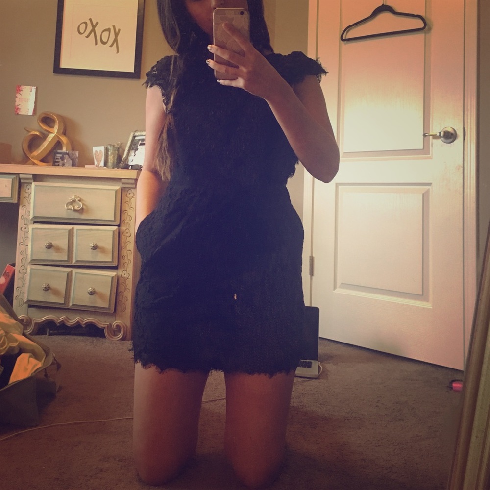 Signature 8 Lace LBD with open back