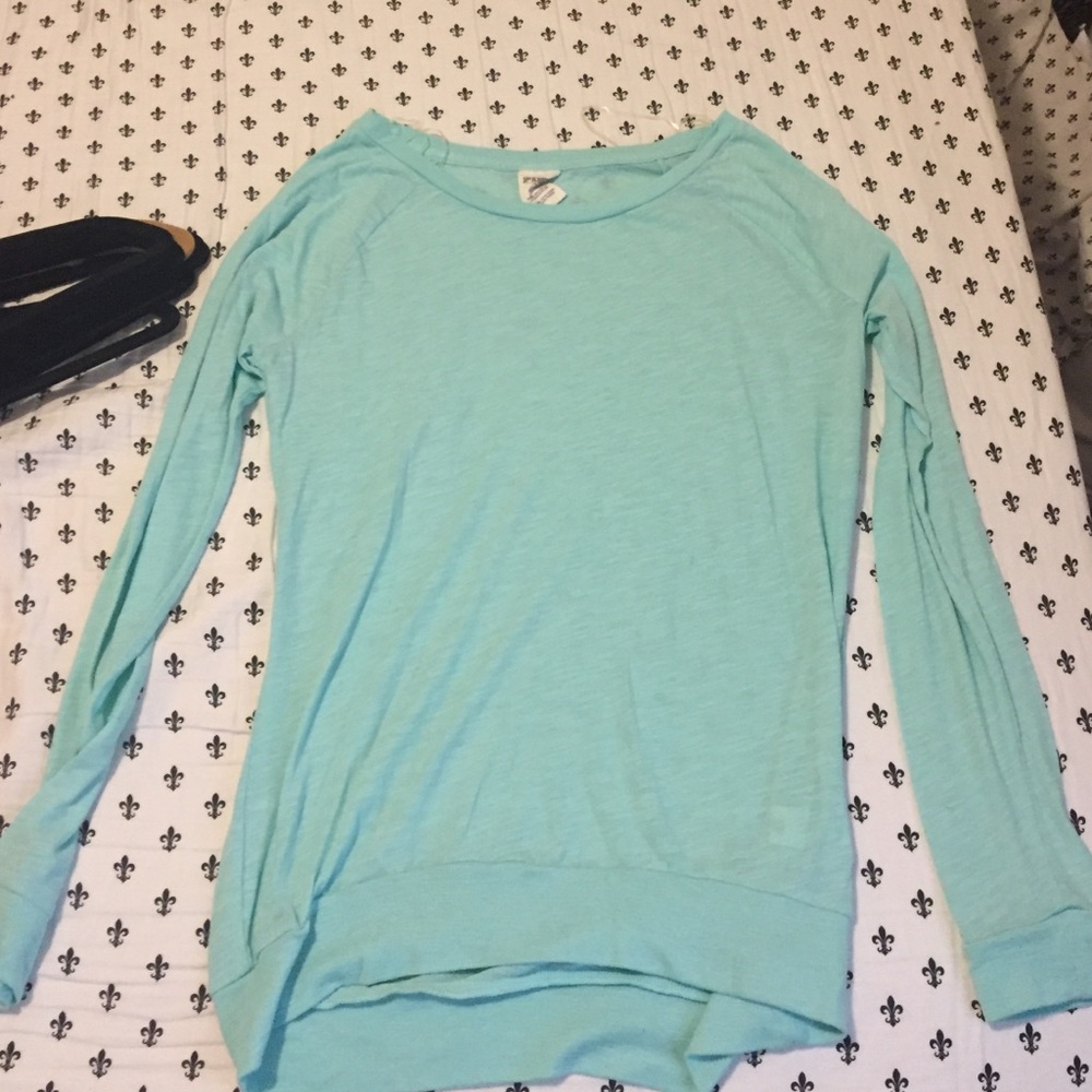 Teal long sleeve tee from Victoria Secret pink