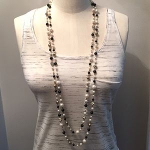 Black & White Double Strand Necklace  w/ sparkle ✨