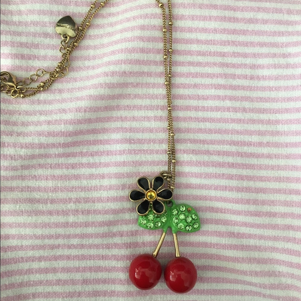 Rare Betsey Johnson Cherry Daisy Necklace