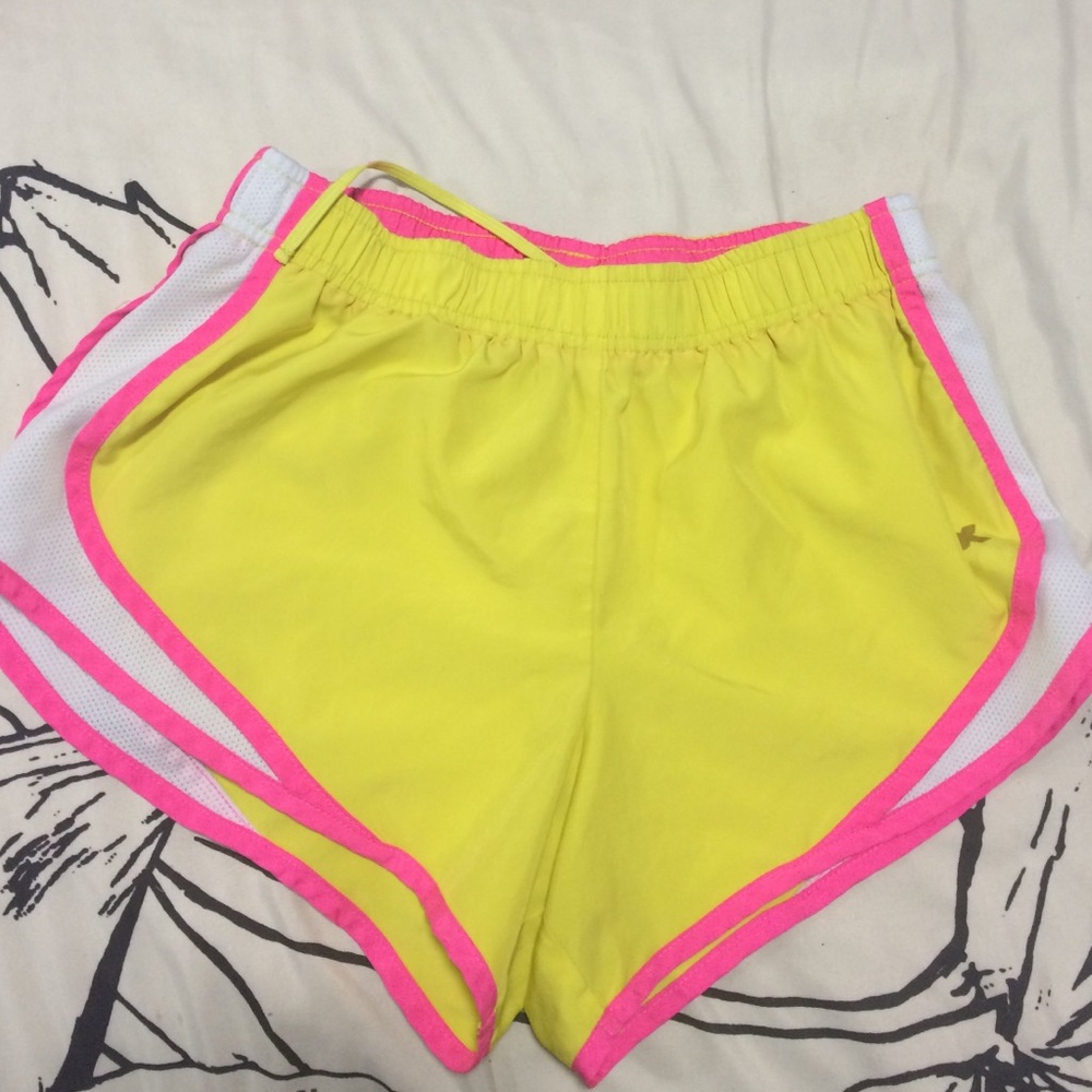 Yellow workout shorts