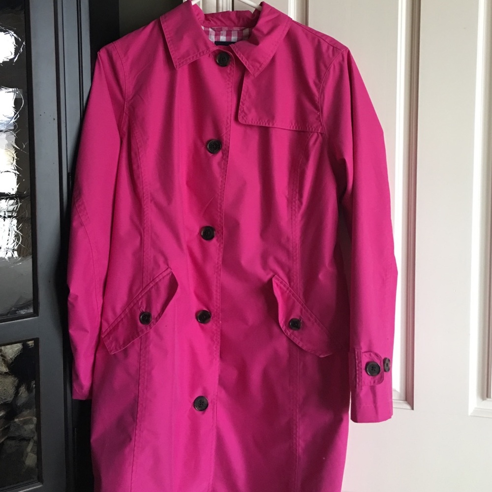 Pink Lands End Trench Coat