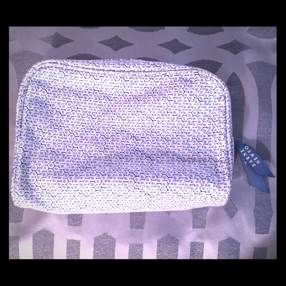 Barney's New York cosmetic bag blue and white