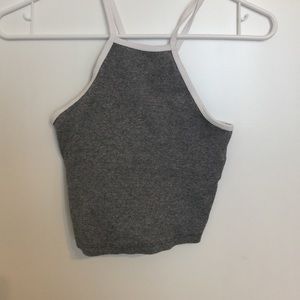 Heathered Grey Halter Crop Top