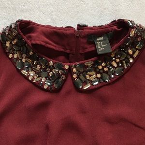 Dresses - H & M burgundy dress with jewel neckline. Dresses - H & M burgundy dress with jewel neckline.
