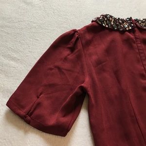 Dresses - H & M burgundy dress with jewel neckline. Dresses - H & M burgundy dress with jewel neckline.