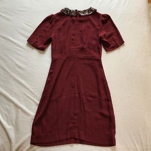 Dresses - H & M burgundy dress with jewel neckline. Dresses - H & M burgundy dress with jewel neckline.
