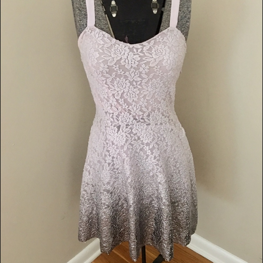 Free People Lilac/Sliver Ombré A-Line Dress