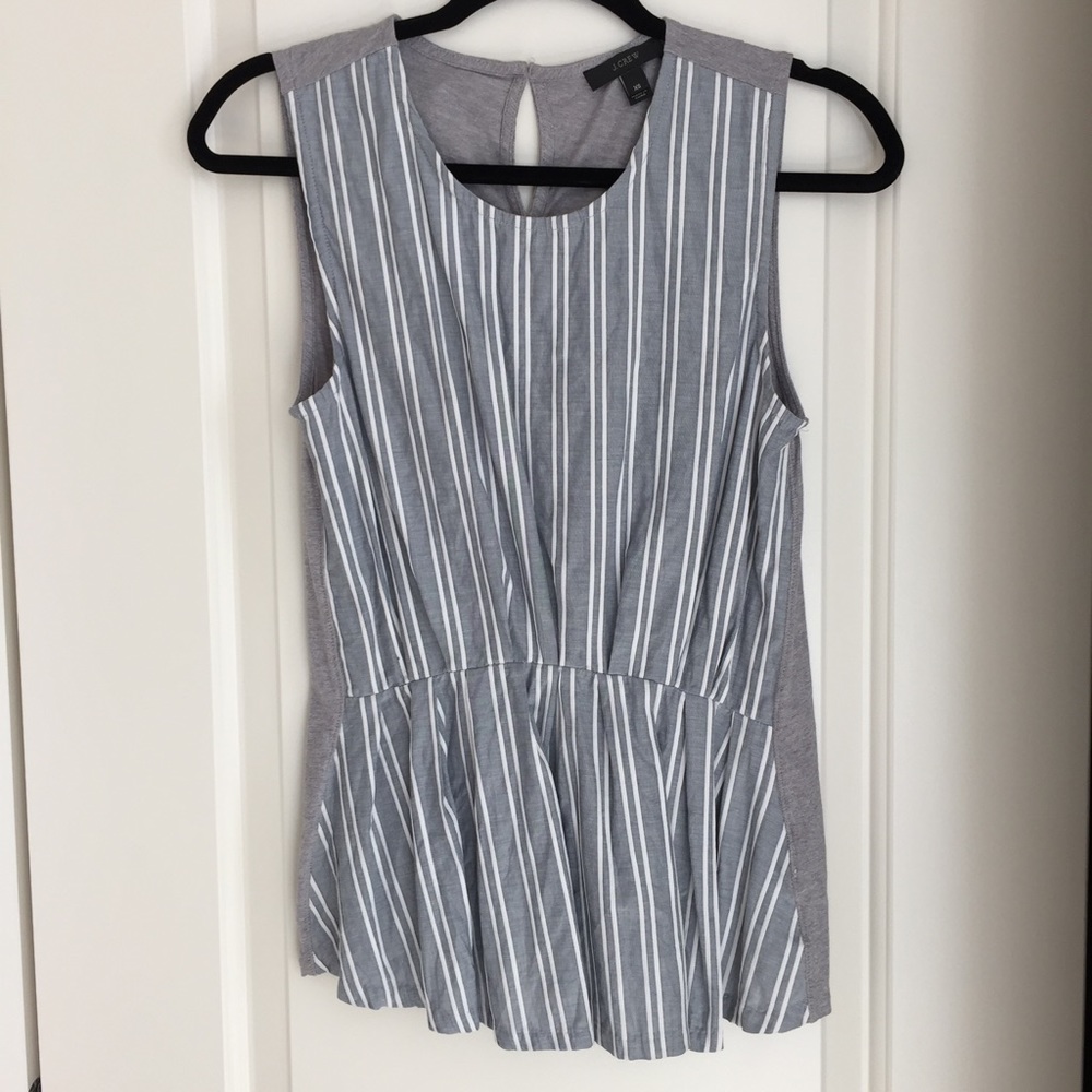 J. Crew striped peplum tank / blouse