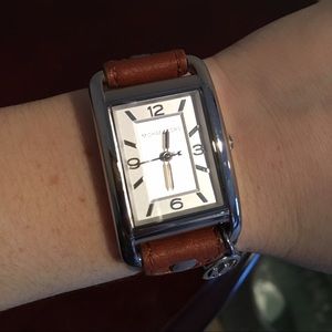 Michael Kors Authentic brown genuine leather watch