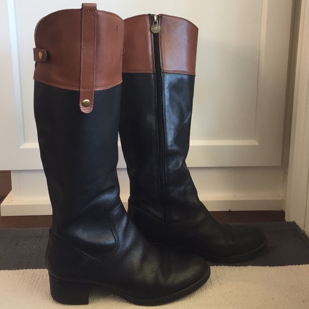 Franco Sarto two tone leather boots