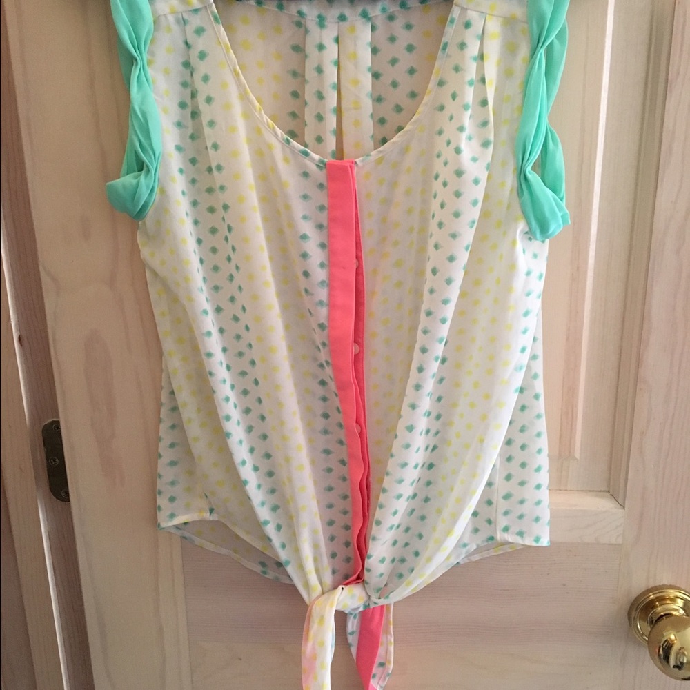 Small American Eagle Outfitter's Neon Tie Tank Top