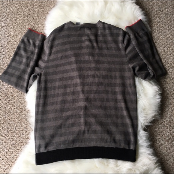 Cozy DKNY Gray & Stripe Cardigan  - SZ: M - Picture 4 of 5