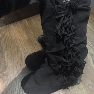Suede Stuart Weitzman boots.  Black