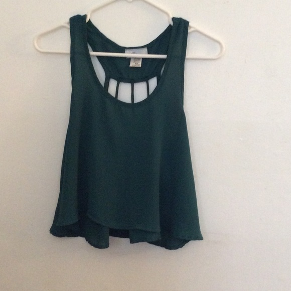 Cy Tops - Cute Hunter Green Crop Top by "Cy"
