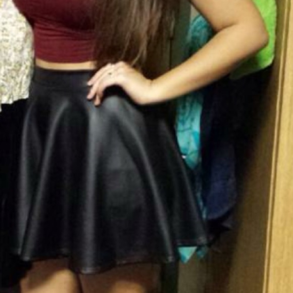 Edgy but flirty Black Pleather Skirt!