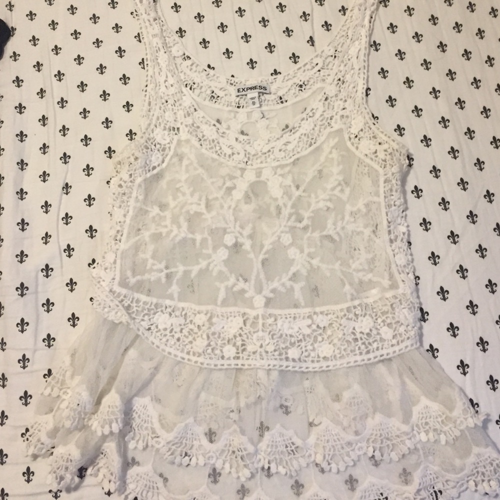 Express White sleeveless tank top