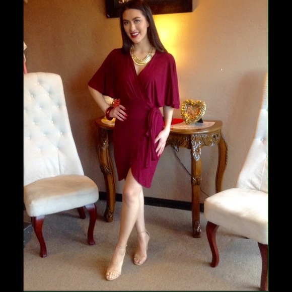 Boutique Dresses & Skirts - Burgundy Wrap Dress-LAST ONE-5 🌟-HOST PICK🏵