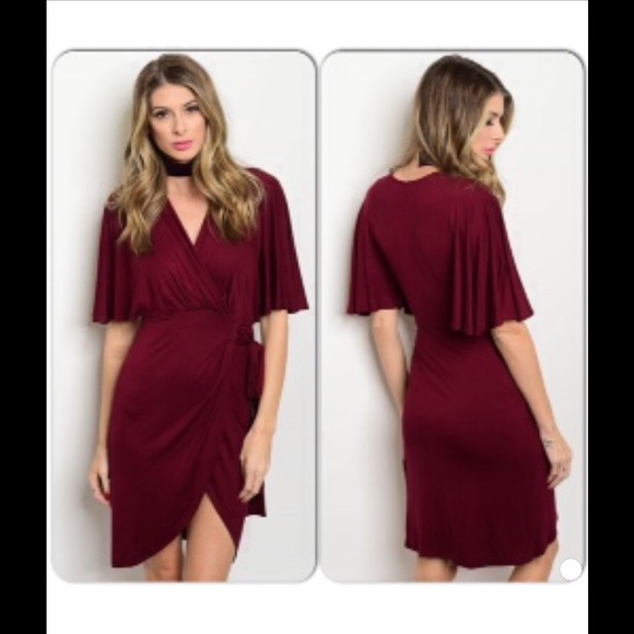 Burgundy Wrap Dress-LAST ONE-5 🌟-HOST PICK🏵 - Picture 3 of 3