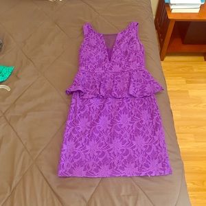 Hailey by Adrianna Papell - Lace Peplum Dress