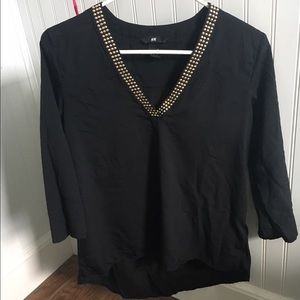 H&M Black Tunic with Gold detailing