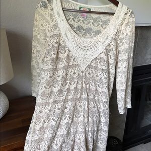 Lace beige dress