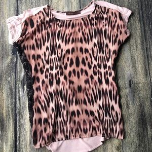 Limited small animal print blush top