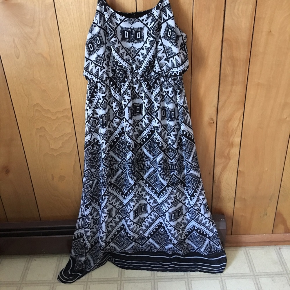 XHILARATION Black Aztec Maxi Dress