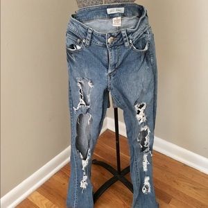 Destroyed, Light Wash, Skinny WAX Jeans