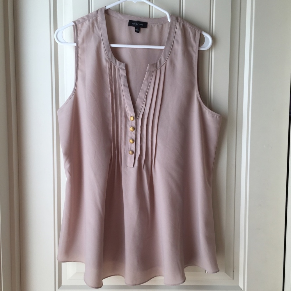 Nude sleeveless blouse