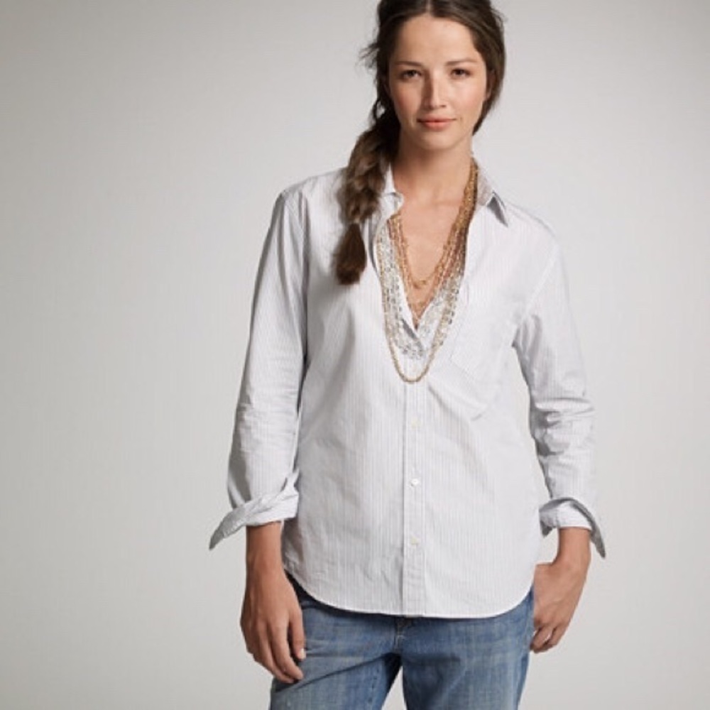 J.Crew His Derby-Stripe shirt in pink/white