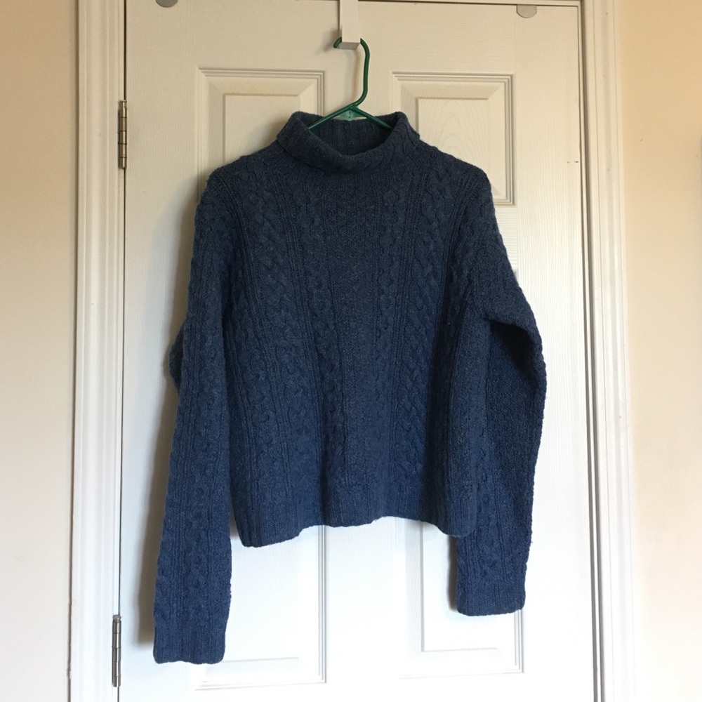 Anthropologie 100% wool sweater, blue