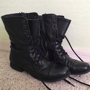 Steve Madden Leather Combat Boots