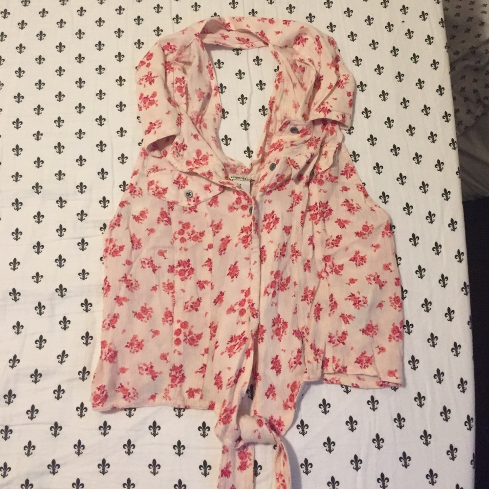 Forever 21 Button up collared tank