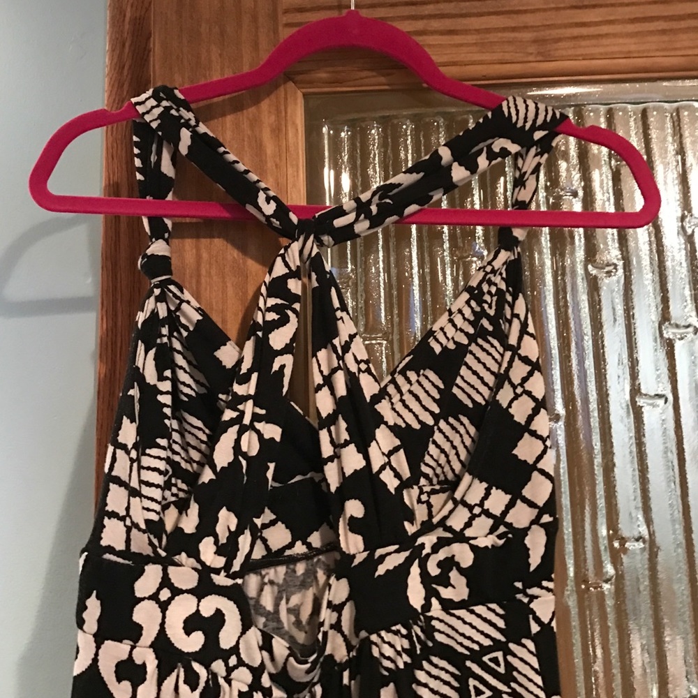 Black and white cotton mini dress- medium