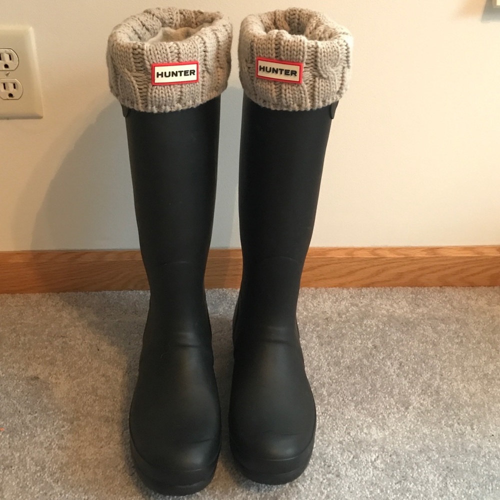 Hunter original tall boot with Knit Socks