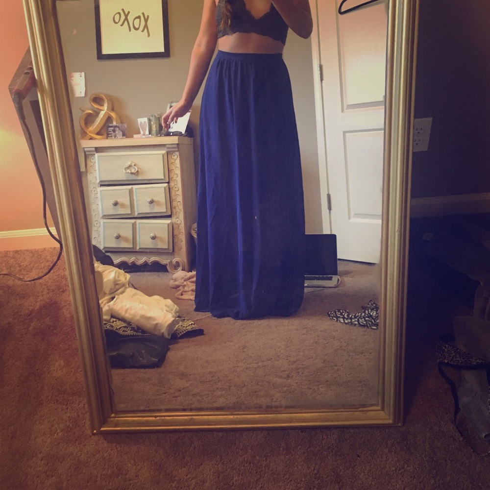 Cobalt blue maxi skirt