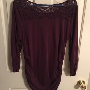 Deep plum 3/4 sleeve shirt
