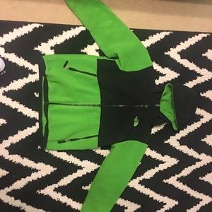 Green boys north face jacket